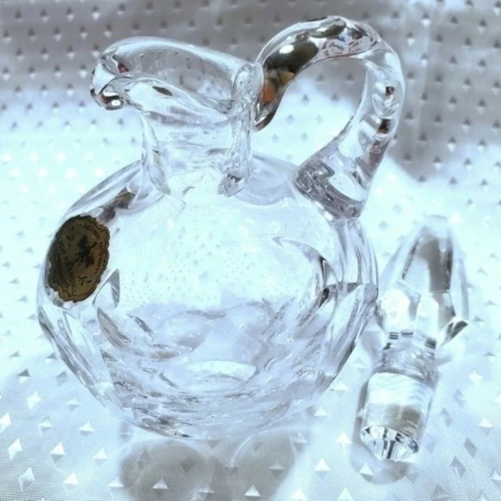 Crystal Austria Kisslinger Rattenberg handcrafted SET Vase Carafe VTG